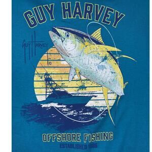 NWT Guy Harvey Medium, Teal Blue, Short Sleeve Scoop Neck T-shirt, Fish Graphics